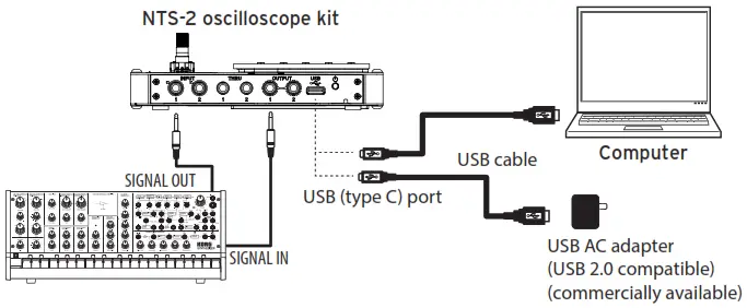 KORG NTS-2 Nu Tekt Oscilloscope Kit - power