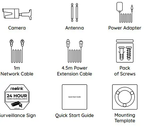reolink RLC Series Smart HD Wireless WiFi Camera with Zoom - in the Box