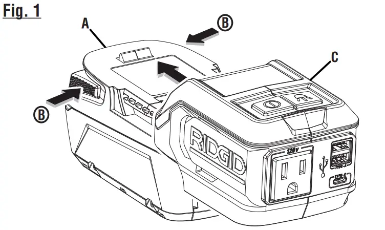 RIDGID R86097 18V Cordless 175-Watt Power Inverter - Fig 1
