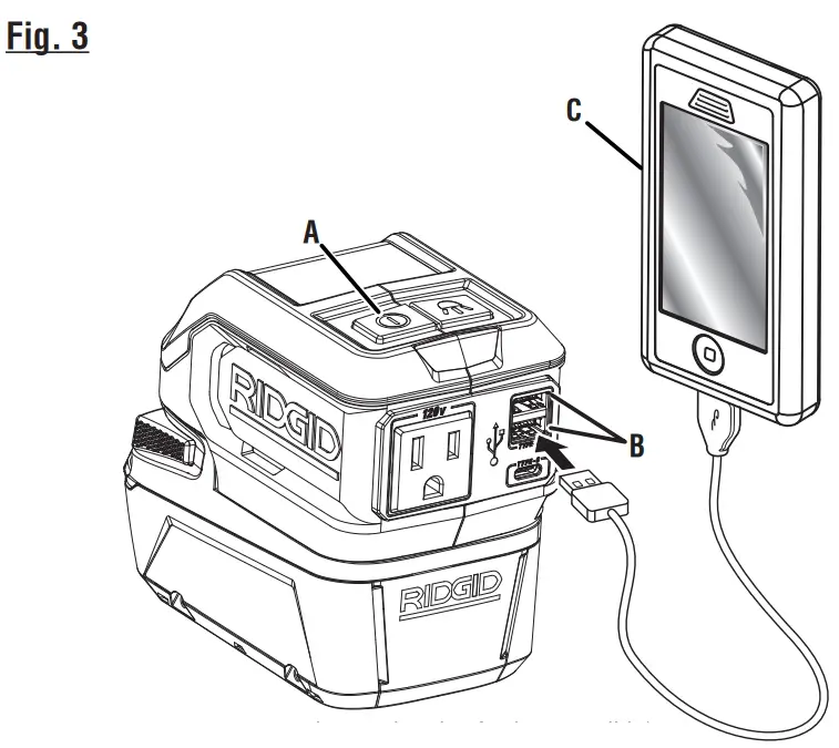 RIDGID R86097 18V Cordless 175-Watt Power Inverter - Fig3