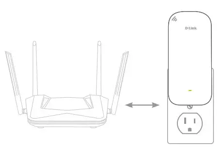 D-Link DAP-X1870 AX1800 Mesh Wi-Fi 6 Range Extender Installation Guide - Plug the Range Extender into a power