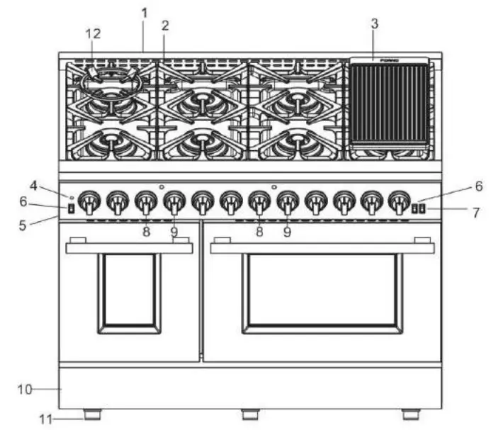 FORNO FFSGS618730 30 Inch Professional Freestanding Dual Fuel Range - icon 4