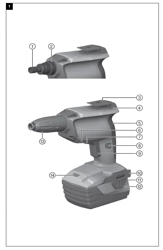 HILTI-SD-5000-A22-Cordless-Drywall-Screwdriver-Instruction-FIG-1