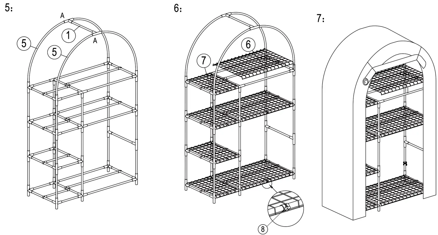 JOYSIDE JS-GH-K03A 4 Tier Mini Greenhouse - fig 1