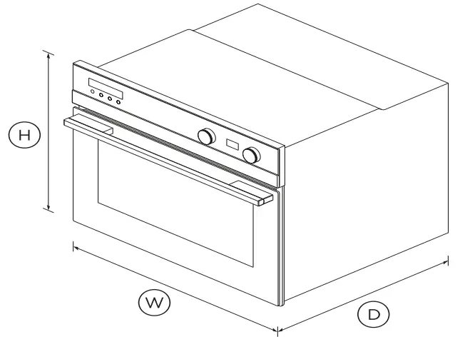 FISHER PAYKEL OB60NC9DEX1 9 Function Oven - DIMENSIONS