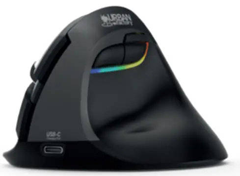 URBAN factory UBFEPR20UF Combo 2.4GHz and Bluetooth Wireless Vertical Ergonomic Mouse
