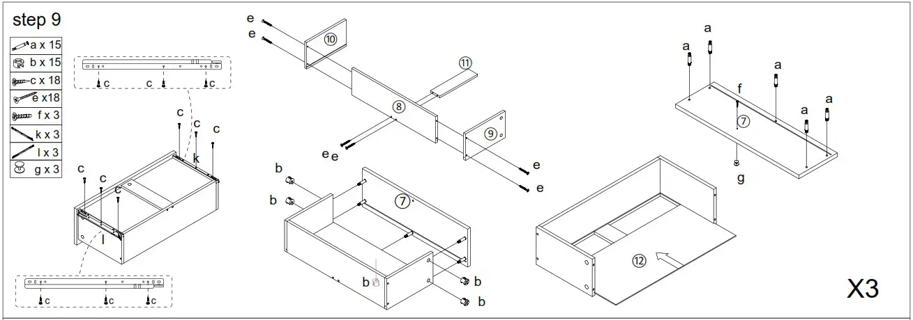 Kmart 43163113 Haven Chest of 3 Drawers - Product Overview 12