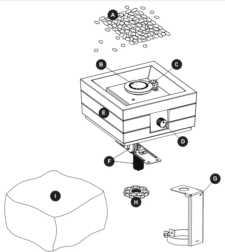 allen roth GAT17001ES-L Gas Tabletop Fire Pit - Fig
