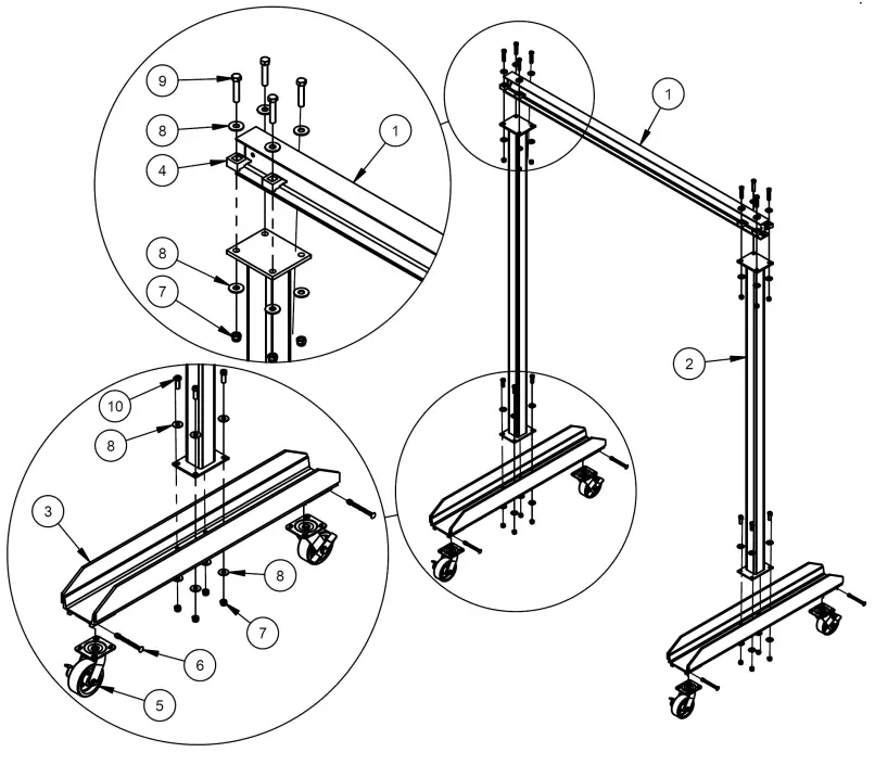 Vestil FPG-3 Work Area Portable Steel Gantry Cranes - Fig 5