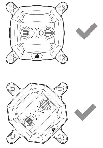CORSAIR XC5 RGB Pro Series Socket 1200 1700 Socket - BRACKET ORIENTATION