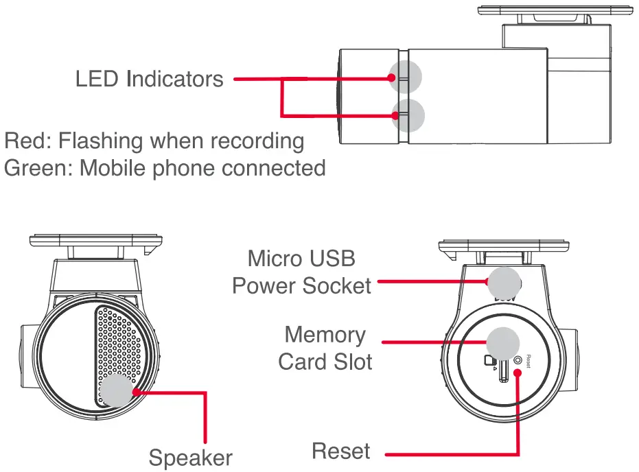 XVIEW XV20DVR Full HD 1080P Dash Cam - Function2