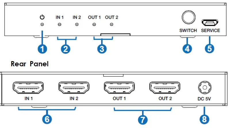 J-TECH DIGITAL JTD-648 2 Input HDMI 2.1 Switch FIG2