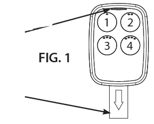 GENIE GU4TG2-R 4-Button Garage Door Opener Remote FIG 2