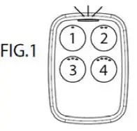 GENIE GU4TG2-R 4-Button Garage Door Opener Remote FIG 7