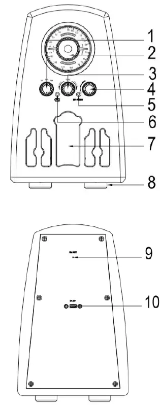 ClearClick VR45 Retro Wooden Radio with BT 1