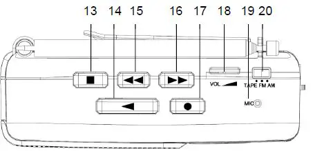 JENSEN MCR-60 AM FM Radio Cassette Player Recorder with Bluetooth 2