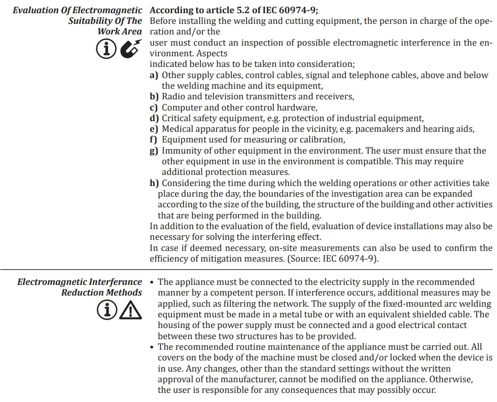 Magmaweld ID 300 E DC Inverter Arc Welding Machine User Manual - SAFETY PRECAUTIONS
