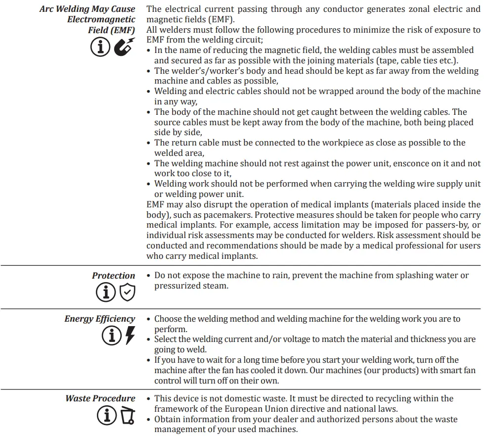 Magmaweld ID 300 E DC Inverter Arc Welding Machine User Manual - SAFETY PRECAUTIONS