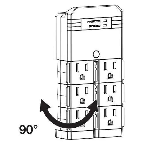 amazon-basics-B07HKJJFKH-Rotating-6-Outlet-Surge-Protector-Wall-Mount-1080-Joules-FIG-2
