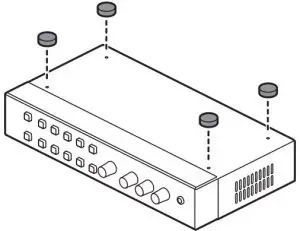 Attaching the rubber feet