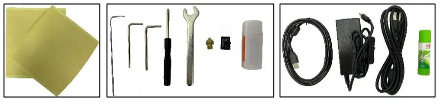 MONOPRICE 40108 Cadet 3D Printer - Open the Accessory Box and verify that you have all the parts listed below