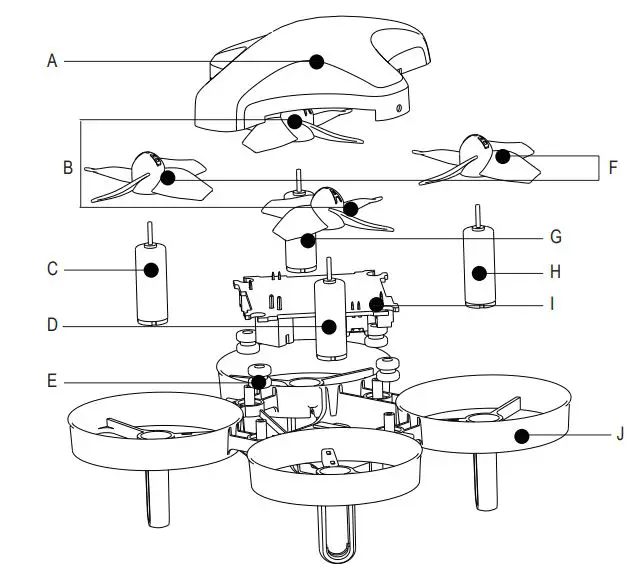 REELY 2250245 Stunt-Drone Ghost Instruction Manual - Exploded parts