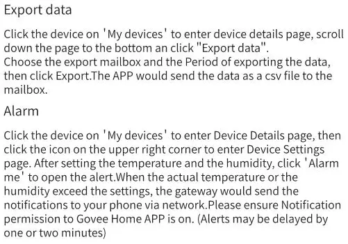 Govee wireless thermo-hygrometer - Functional Description 1