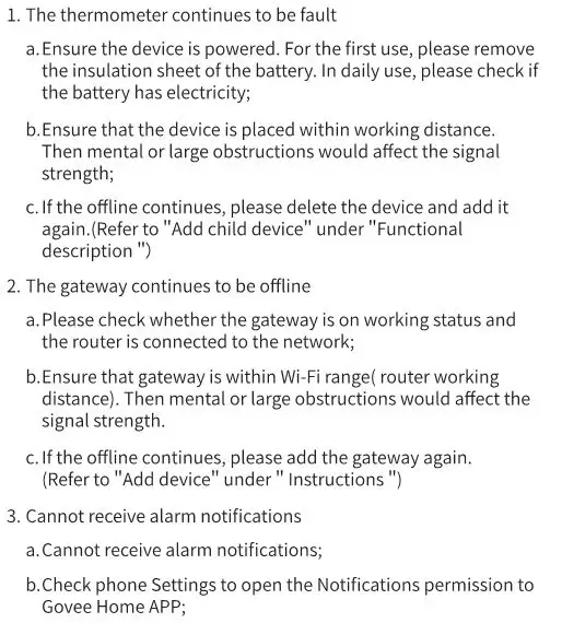 Govee wireless thermo-hygrometer - Troubleshooting 1