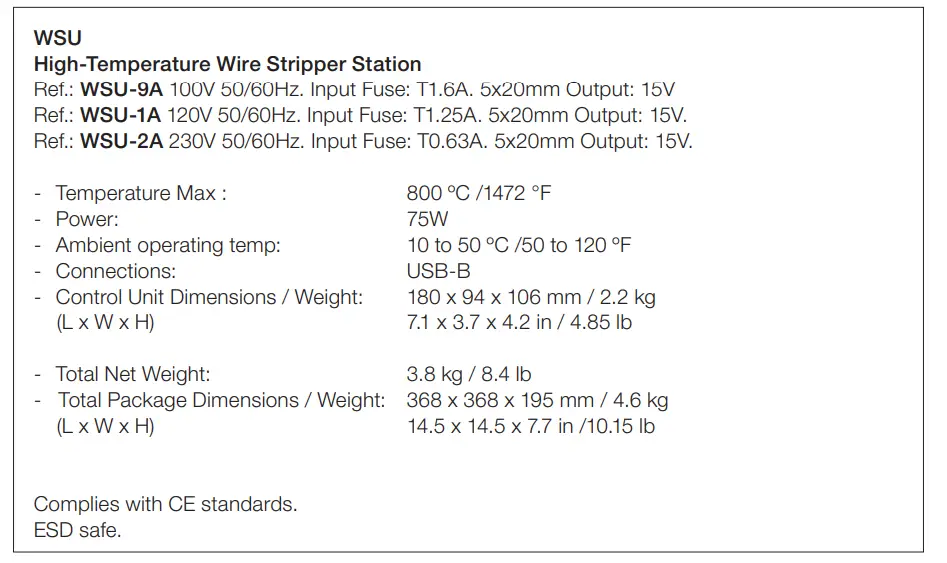 JBC WSU-9A Wire Stripper Control Unit 25