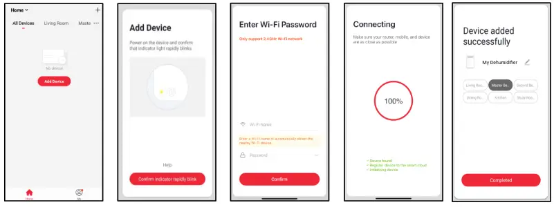 Goldair 10L Dehumidifier with WiFi - Pairing APP to Dehumidifier