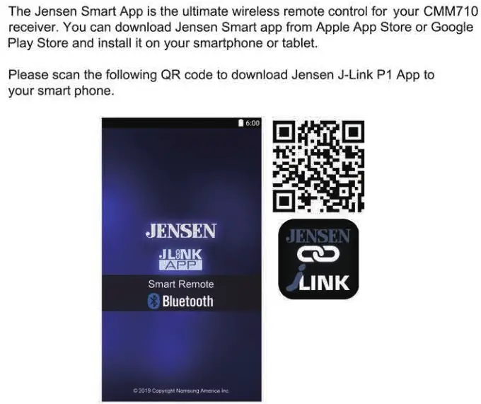 JENSEN Multimedia Receiver with Bluetooth and USBMirror - APP Operation