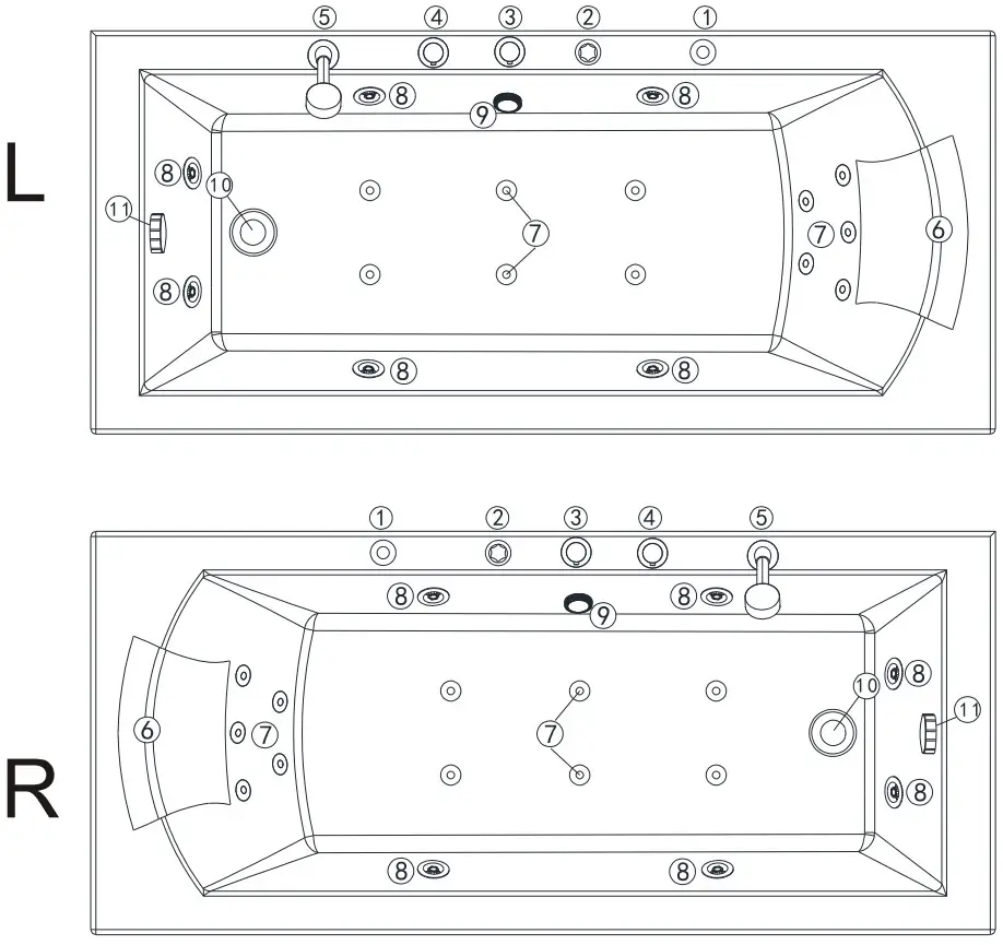 ARIEL PW1547032LW1 Platinum 59 Inch Two Wall Acrylic Whirlpool Tub - Overview