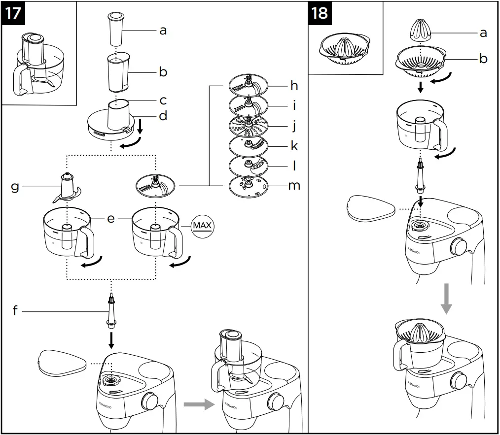 Kenwood TYPE KHC29 Prospero Stand Mixer and Blender parts D