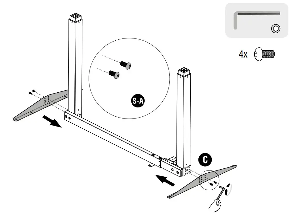 DESKFIT Ergonomically Height-Adjustable Desk-Allen key
