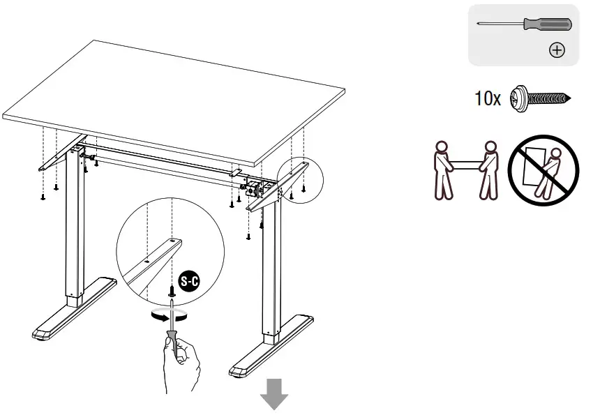 DESKFIT Ergonomically Height-Adjustable Desk-ldesktop mounting