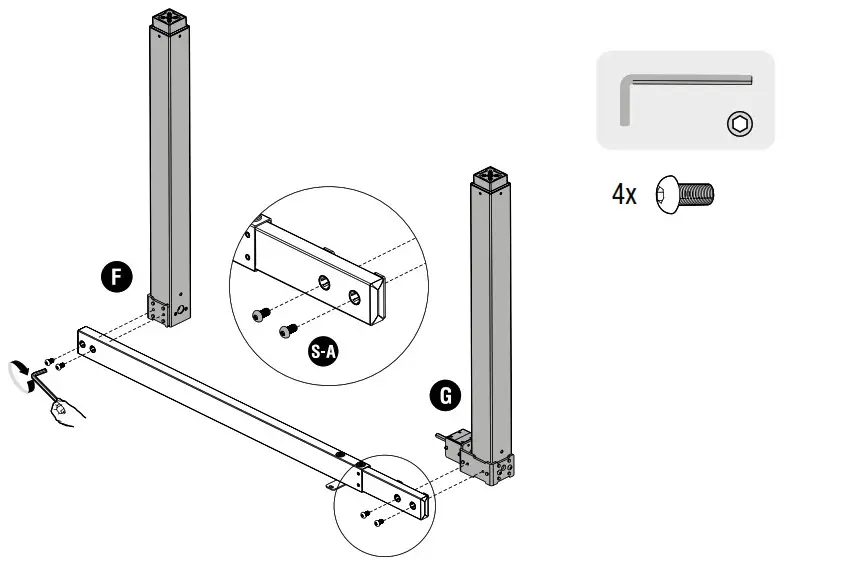 DESKFIT Ergonomically Height-Adjustable Desk-lifting columns