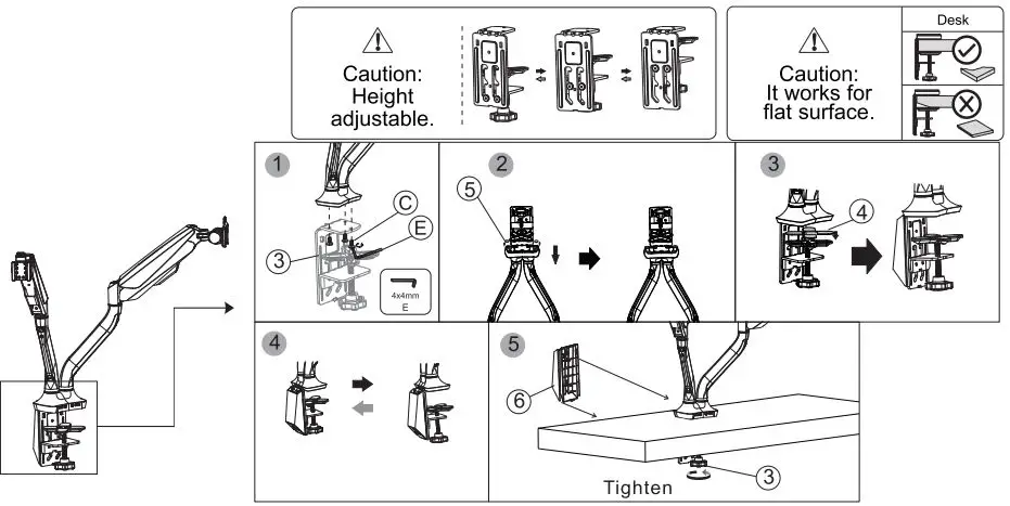 Flexispot-F8LD-Desk-Mount-Dual-Monitor-Mount-fig-4