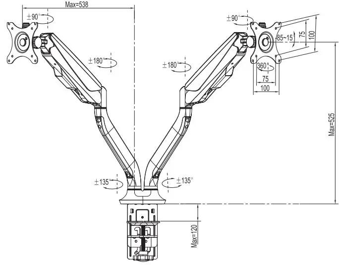 Flexispot-F8LD-Desk-Mount-Dual-Monitor-Mount-fig-9
