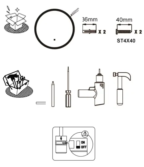 sycamore Lighting SY9060 Oslo LED Bathroom Mirror with Demister - fig 1