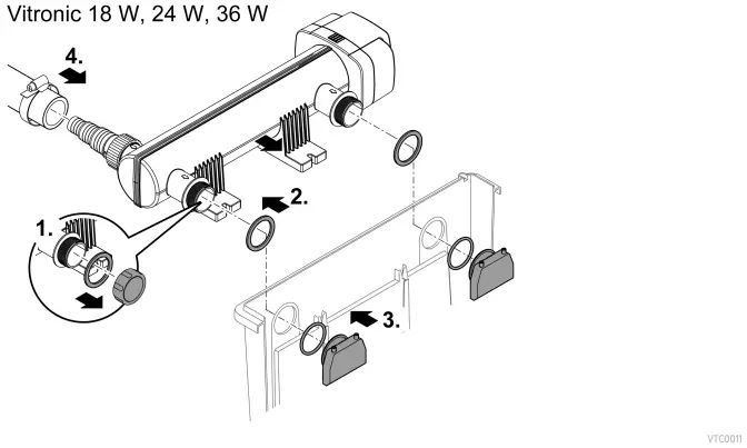 Connecting the unit to the flow-through filter