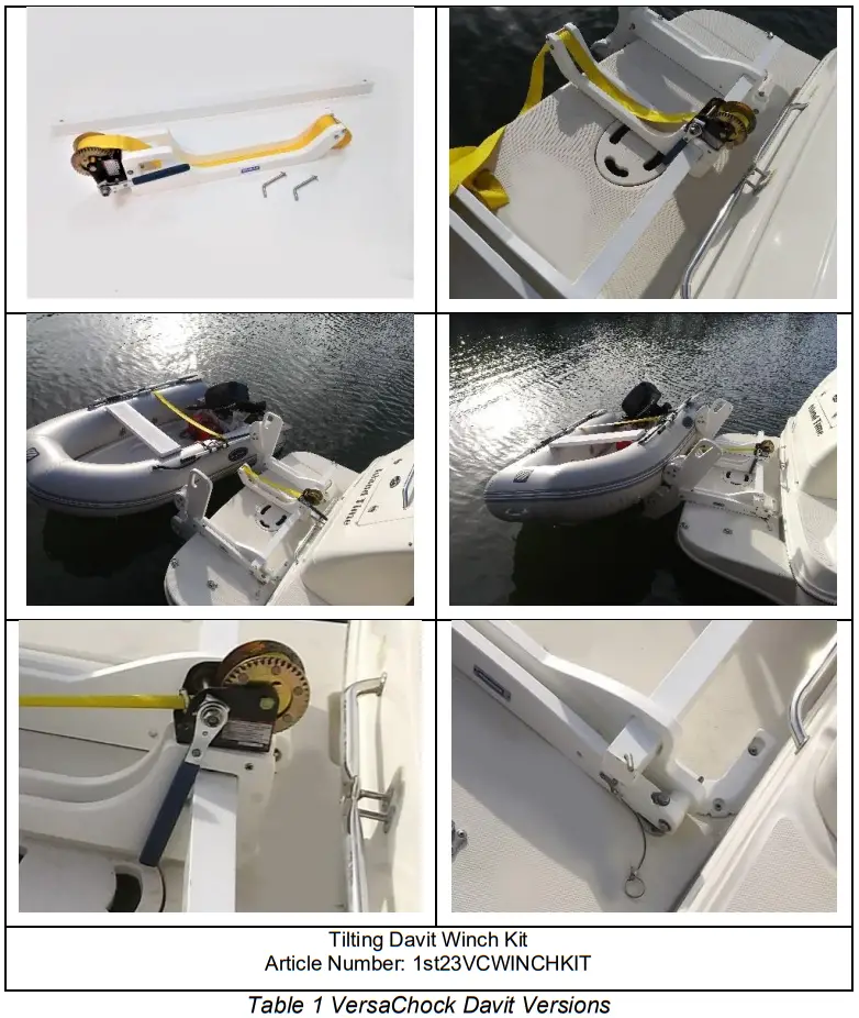VERSACHOCK VCWINCHKIT Winch Kit for Tilting Davits - fig 1