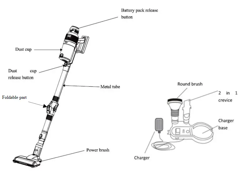 H Koenig UPX26 2 in 1 Foldable Vacuum Cleaner fig (1)