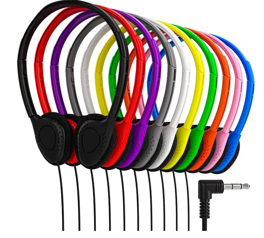 10 Pack Multi Color Kid's Wired On Ear Headphones