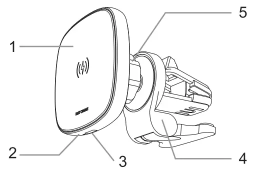 Luoxi W-26 Magnetic Wireless Car Charger - fig