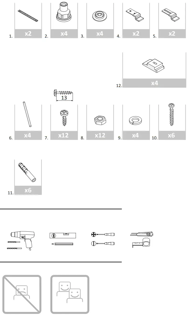 cersanit S301 103 Virgo 180 x80 Bathtub - FIG 1