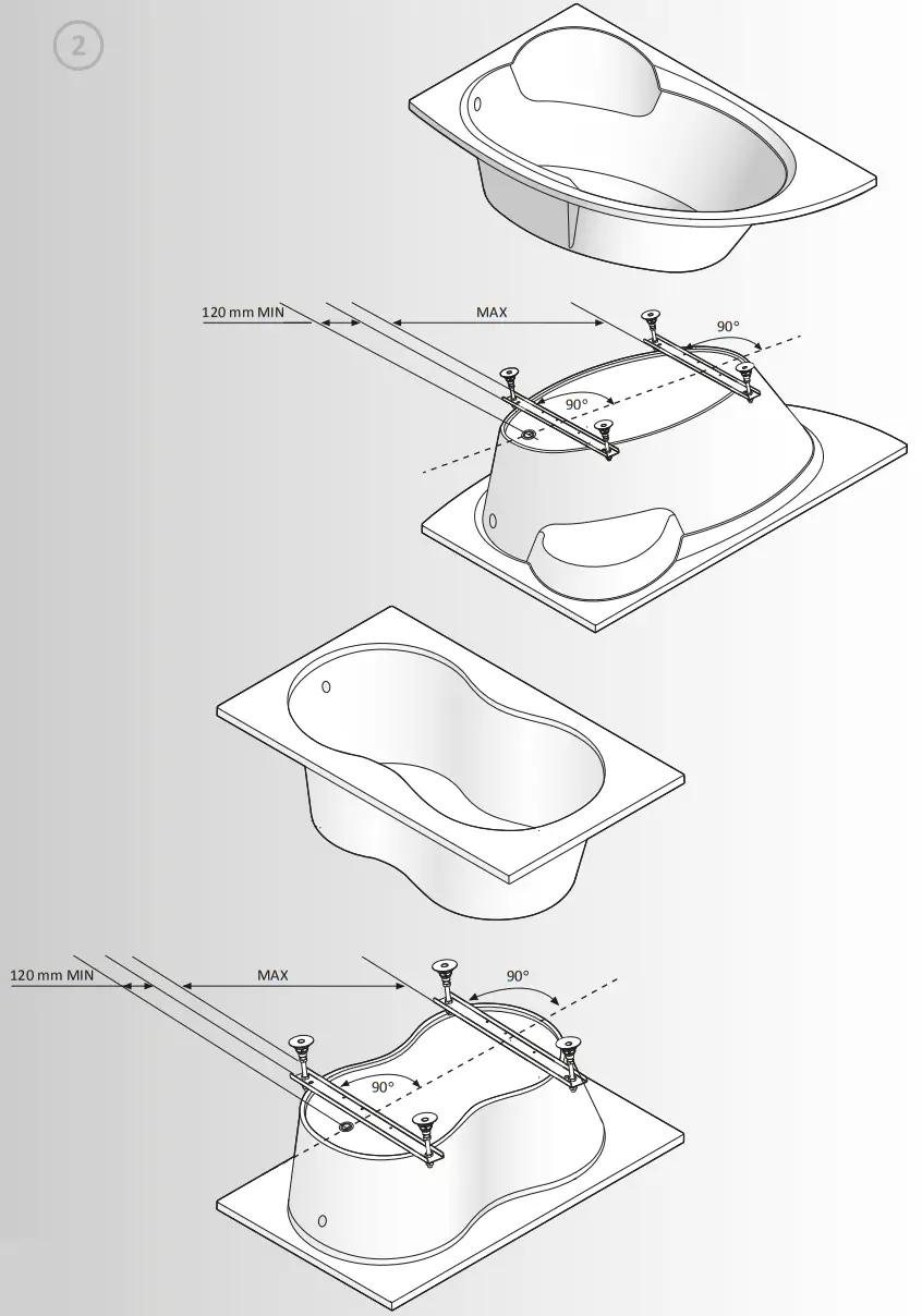 cersanit S301 103 Virgo 180 x80 Bathtub - FIG 3