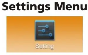 Settings Menu
