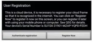 Register Your Cloud Frame