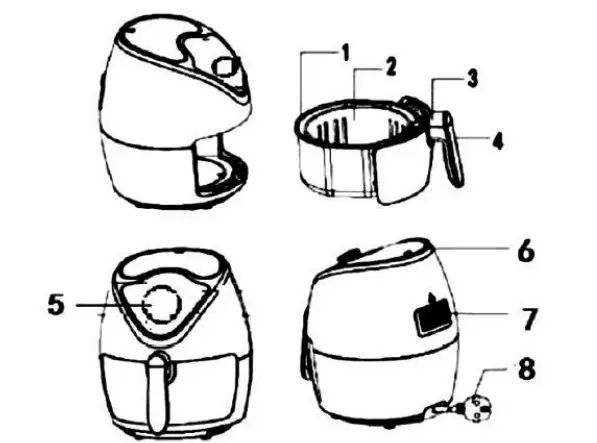 deco chef DCDAIRFRRED 3.7QT Electric Oil-Free Digital Air Fryer for Healthy Frying - Figure 1