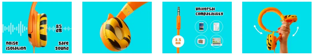 Kidrox-Tiger-Ear-Toddler-Headphones-FIG-1